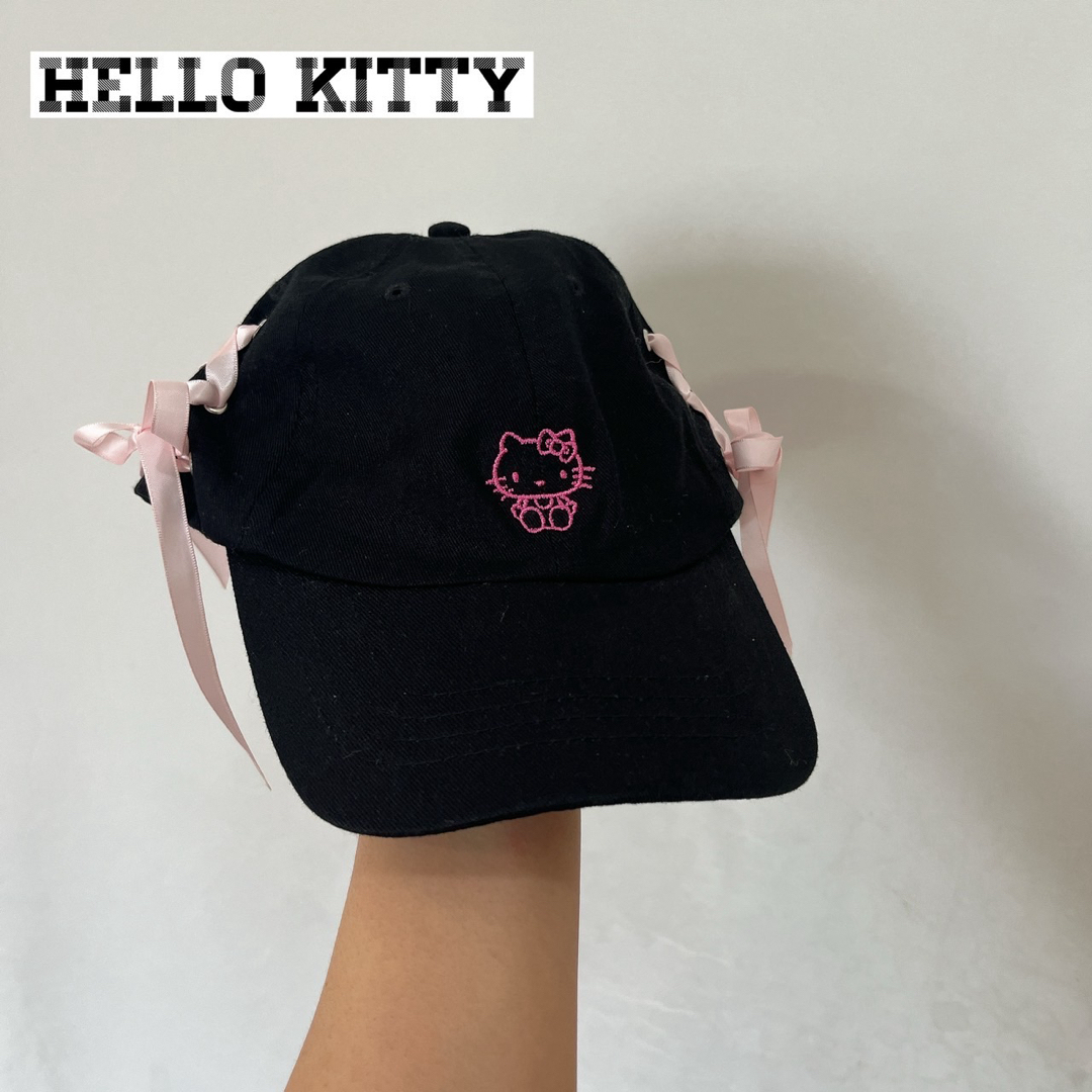 サンリオ(サンリオ)の【美品♡】Hello Kitty キティ　SANRIO レースアップ　キャップ レディースの帽子(キャップ)の商品写真