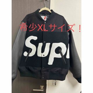 シュプリーム(Supreme)の激レア新品XL！Supremeビッグロゴ Chenille スタジャン黒(スタジャン)