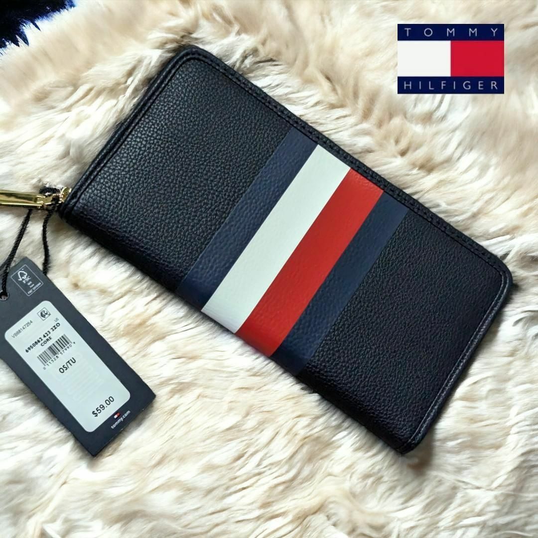 TOMMY HILFIGER(トミーヒルフィガー)の新品 トミーヒルフィガー レディース ラウンドジップ財布 長財布 ユニセックス メンズのファッション小物(長財布)の商品写真