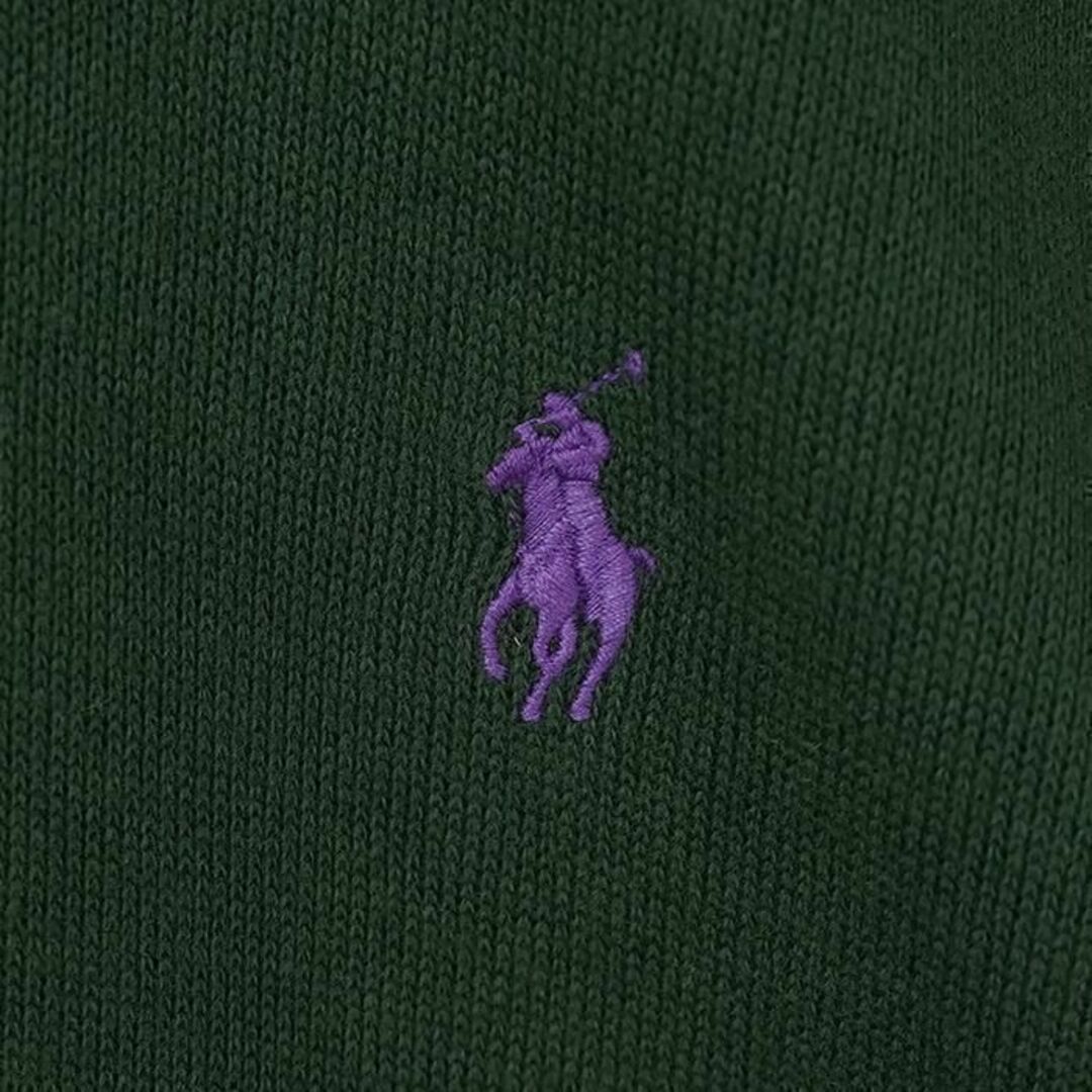 ポロラルフローレン ハーフジップ ニット M グリーン 緑 紫 ポニー 刺繍 メンズのトップス(ニット/セーター)の商品写真