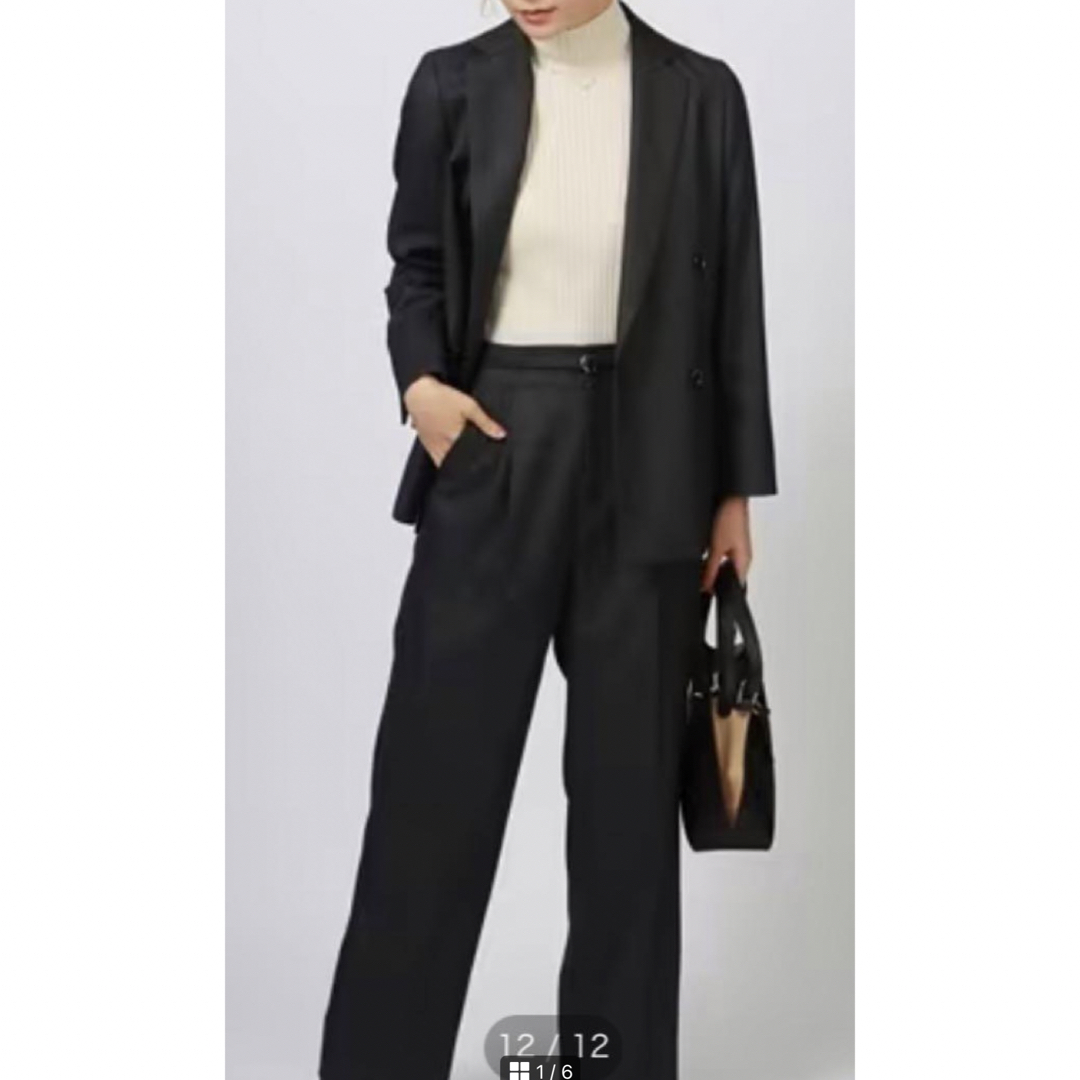 青山(アオヤマ)の青山　レディース　ANCHOR WOMAN   パンツスーツ　グレー　美品 レディースのフォーマル/ドレス(スーツ)の商品写真