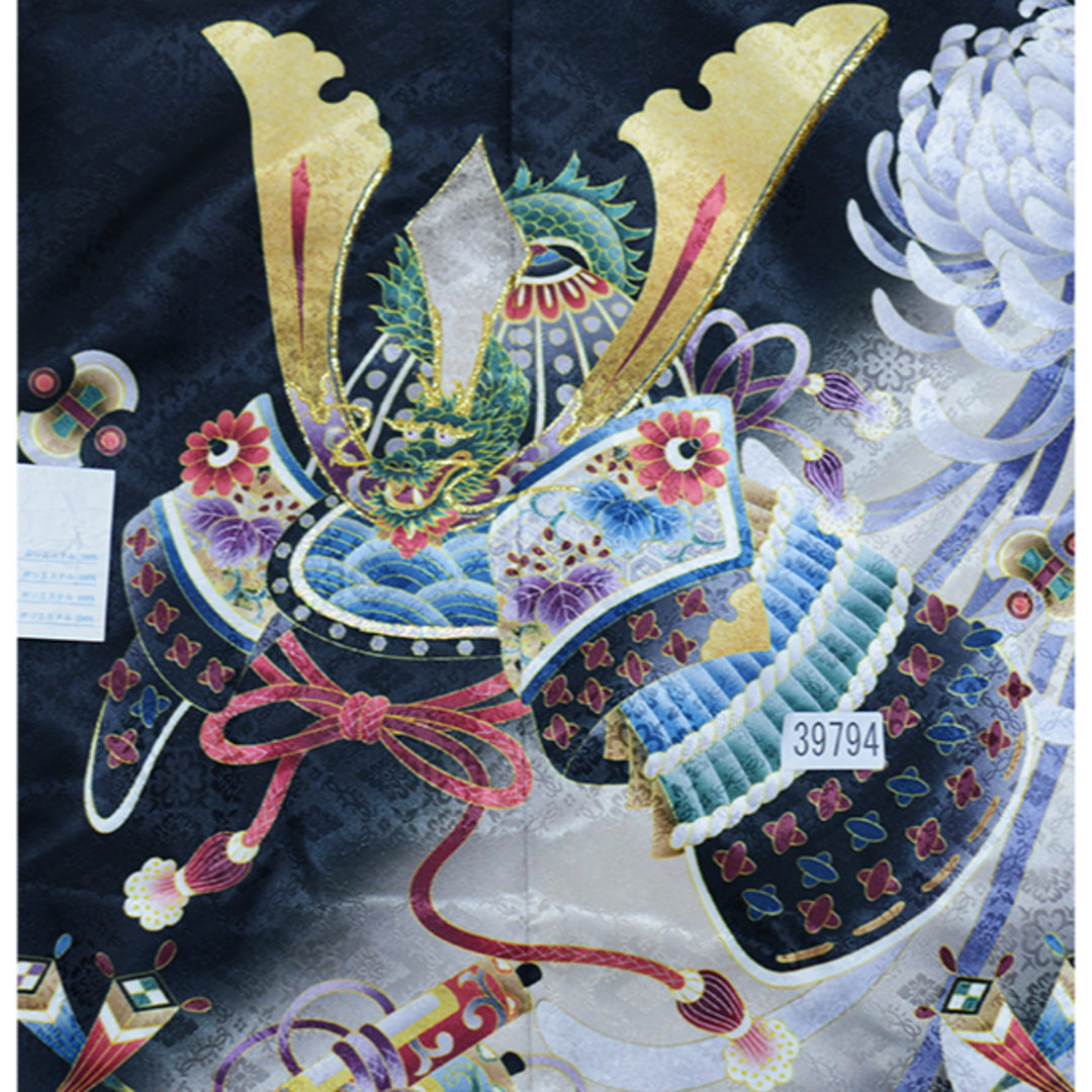 七五三 五歳 男児 羽織袴フルセット 金刺繍 黒地 兜 袴変更可 七五三 五歳 男児 羽織袴フルセット 金刺繍 黒地 兜 袴変更可