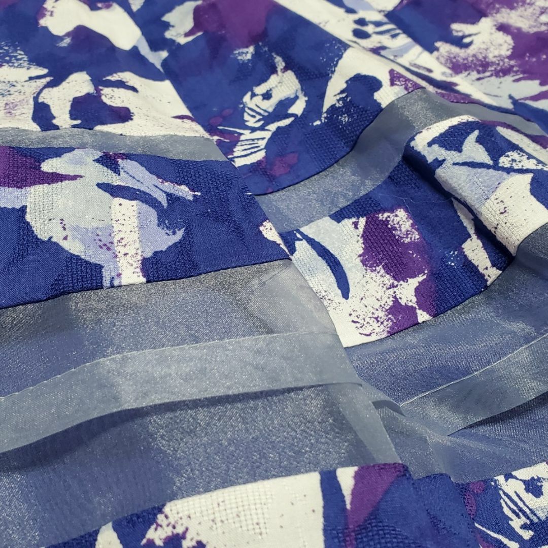 STRAWBERRY-FIELDS(ストロベリーフィールズ)のSTRAWBERRY-FIELDS ストロベリーフィールズ ブルー系 総柄 パイ レディースのスカート(ロングスカート)の商品写真