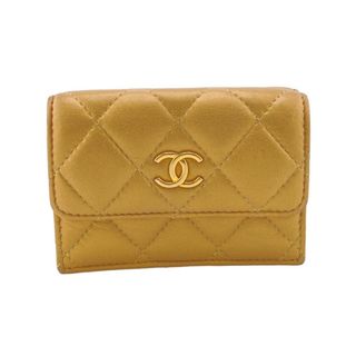 シャネル(CHANEL)のシャネル CHANEL 三つ折り財布
 ココマーク マトラッセ コンパクトウォレット ゴールド(財布)