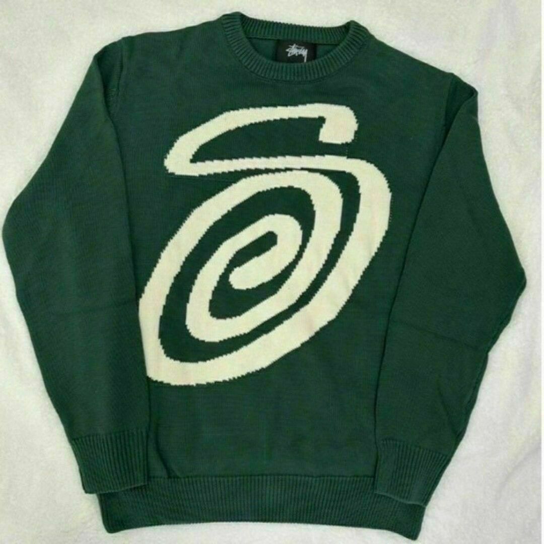 STUSSY - Ｍサイズ STUSSY CURLY SWEATER パーカー ニットセーター 緑