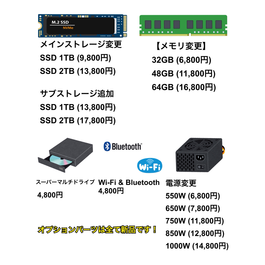 ASUS(エイスース)の(送料無料) 自作ゲーミングPC ケース新品 W11 Core i7すぐ使える！ スマホ/家電/カメラのPC/タブレット(デスクトップ型PC)の商品写真