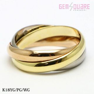 K18WG/K18YG/K18PG スリーカラー リング 指輪 5.7ｇ 9号 仕上げ済(リング(指輪))