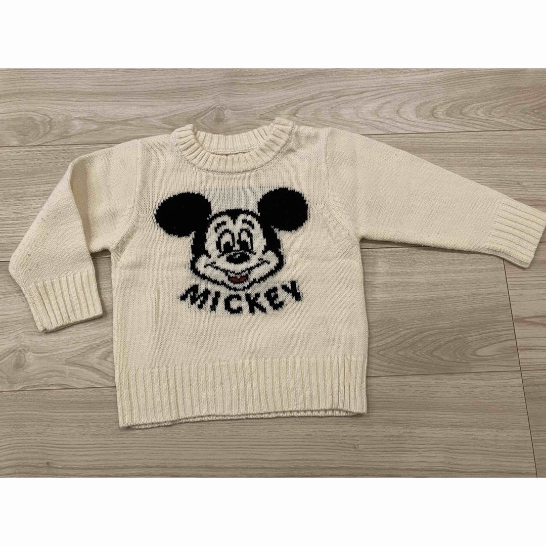 Disney(ディズニー)のミッキーニット キッズ/ベビー/マタニティのキッズ服女の子用(90cm~)(Tシャツ/カットソー)の商品写真