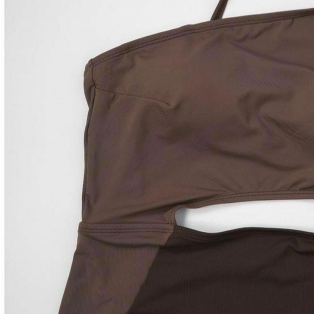 ショルダー セクシー オシャレ 肌見せバイカラー水着 ハイウエスト  レディースの水着/浴衣(水着)の商品写真