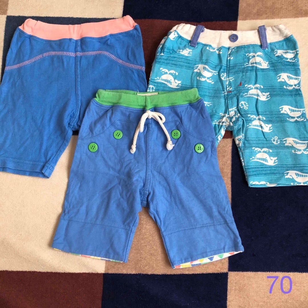 kid’s zoo(キッズズー)のkid's zooハーフパンツ 3点セット 70 キッズ/ベビー/マタニティのベビー服(~85cm)(パンツ)の商品写真