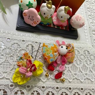 お節句　七五三用髪飾り　つまみ細工(ヘアアクセサリー)