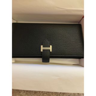 エルメス(Hermes)のエルメス　HERMES ベアンスフレ　財布　新品未使用　ブラック✖️シルバー(長財布)