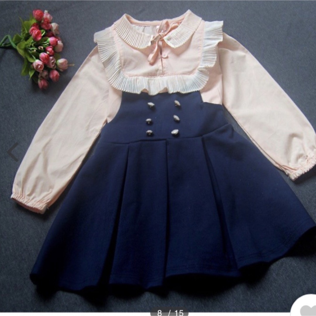 子供服　フォーマル　キッズ　ワンピース　140 韓国 キッズ/ベビー/マタニティのキッズ服女の子用(90cm~)(ドレス/フォーマル)の商品写真