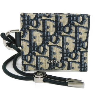 ディオール(Dior)のDior ディオール ネックストラップ コインパース ロゴ メタル ベージュ ブラック ネイビー オブリーク ジャガード コインケース(コインケース/小銭入れ)