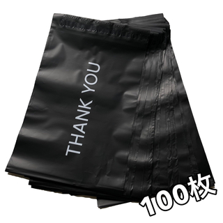宅配ビニール袋 A4 100枚 おしゃれ かっこいい 梱包 ブラック 黒(ラッピング/包装)
