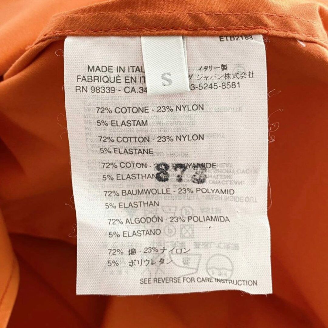 PRADA(プラダ)の24i22 PRADA プラダ 半袖ストレッチシャツ サイズS オレンジ メンズ 春夏 伸縮性◎ イタリア製 ハイブランド ビタミンカラー STRETCH SHIRT メンズのトップス(シャツ)の商品写真