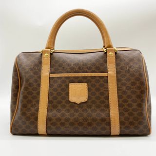 セリーヌ(celine)のCELINE セリーヌ ボストンバッグ ハンドバッグ 腕掛け マカダム柄 ブラウン 茶 PVC レザー レディース メンズ ブランドバッグ M14 USED 【中古】(ボストンバッグ)