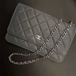 シャネル(CHANEL)のシャネル キャビアスキン チェーンウォレット マトラッセ　美品(ショルダーバッグ)