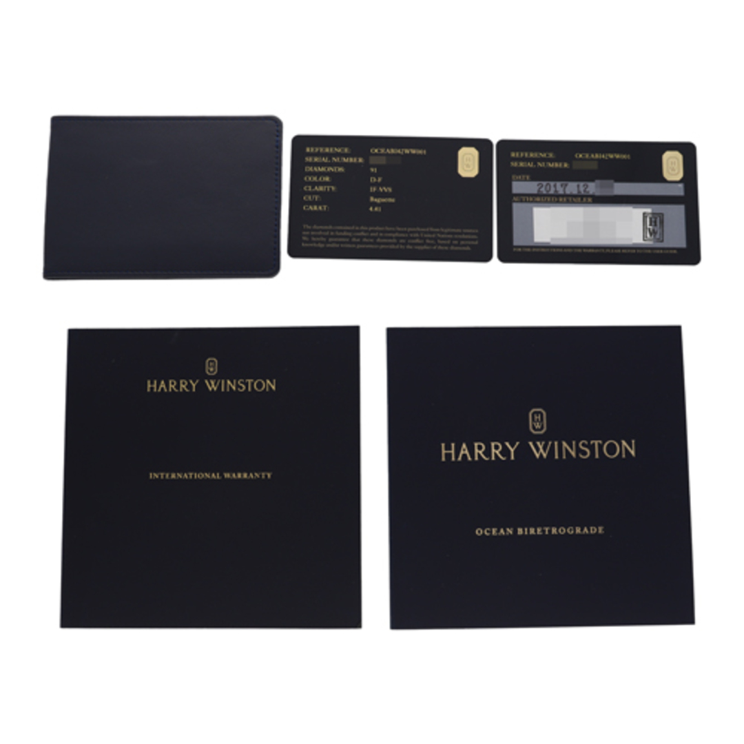 HARRY WINSTON(ハリーウィンストン)の【119261】HARRY WINSTON ハリーウィンストン  OCEABI42WW001 オーシャンレトログラード スケルトンダイヤル WG/レザー（クロコ） 自動巻き ギャランティーカード 純正ボックス 腕時計 時計 WATCH メンズ 男性 男 紳士【中古】 メンズの時計(腕時計(アナログ))の商品写真