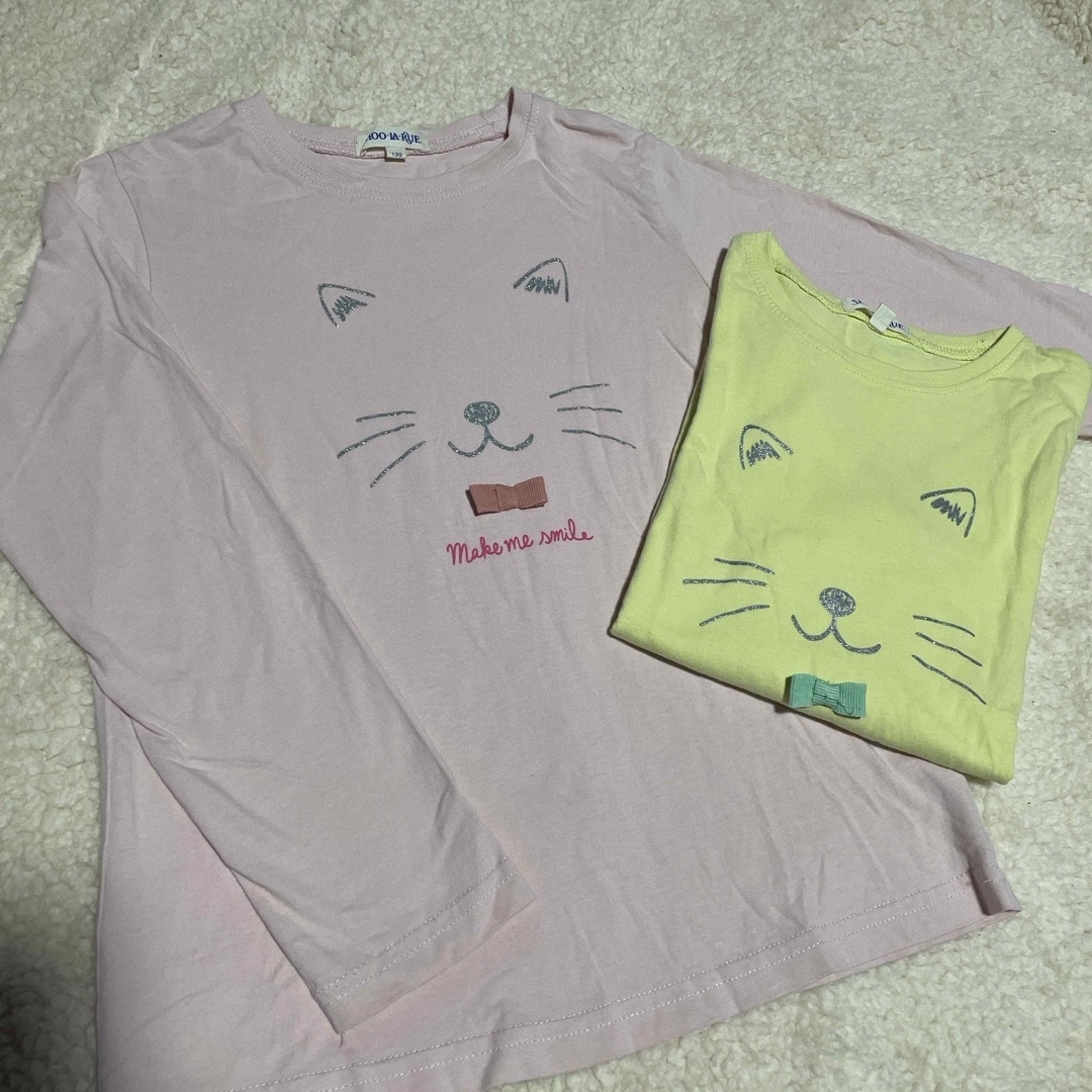 SHOO・LA・RUE(シューラルー)のシューラルー ロンT 2枚セット ねこ 130 キッズ/ベビー/マタニティのキッズ服女の子用(90cm~)(Tシャツ/カットソー)の商品写真