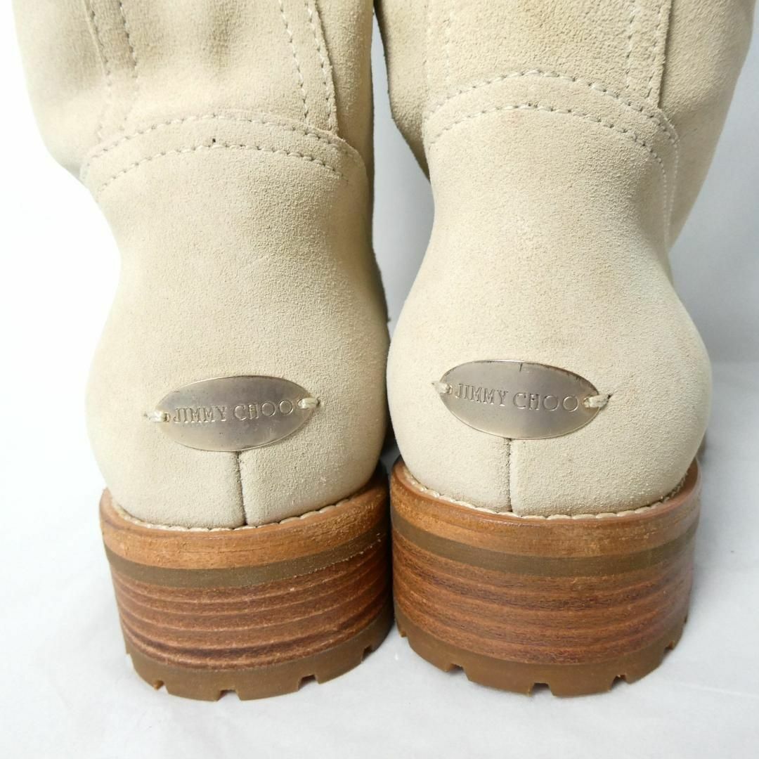 JIMMY CHOO(ジミーチュウ)の極美品 Jimmy Choo スエード ラウンドトゥ ジョッキーブーツ レディースの靴/シューズ(ブーツ)の商品写真