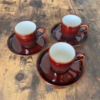 ノリタケ(Noritake)の【値下げ】ノリタケ　FOLK STONE カップ＆ソーサー3客セット(グラス/カップ)