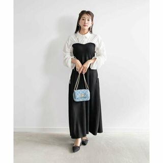 ランダ(RANDA)の【BLACK】シャツドッキングニットワンピース(その他)