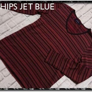 シップスジェットブルー(SHIPS JET BLUE)のシップスジェットブルー　Vネックボーダーカットソー(Tシャツ/カットソー(七分/長袖))