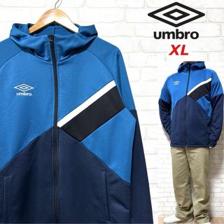 アンブロ(UMBRO)のUMBRO アンブロ ジップアップフーディ ラグラン 切り替え 刺繍ロゴ(パーカー)