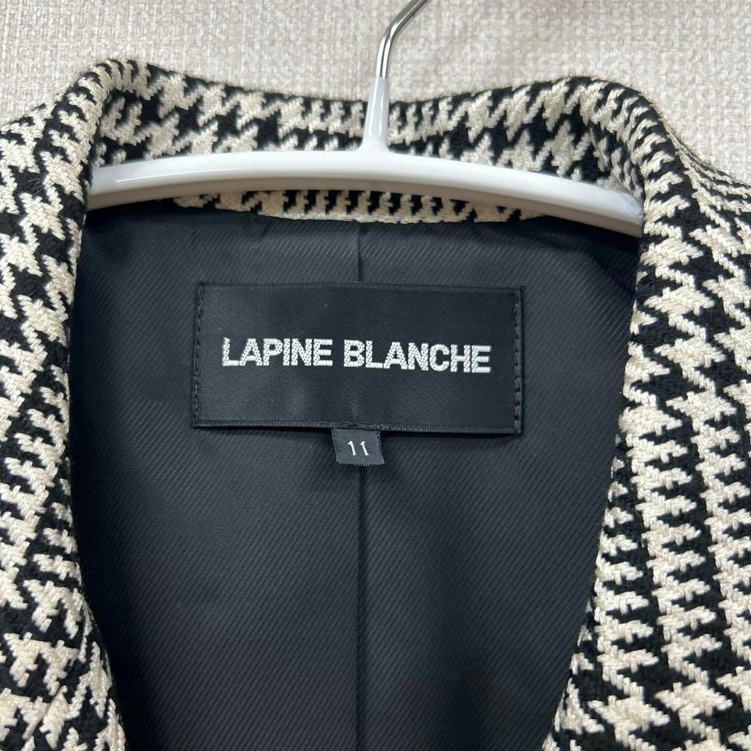 LAPINE BLANCHE(ラピーヌブランシュ)の【ラピーヌブランシュ】 テーラードジャケット チェック柄ジャケット モード系 L レディースのジャケット/アウター(テーラードジャケット)の商品写真