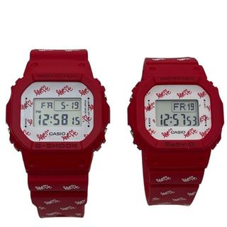 カシオ(CASIO)のカシオ(CACIO) LOV-20B-4JR  LOV-20B-4JR G-SHOCK/BABY-G/G presents Lovers Collection 2020 ペアウォッチ クォーツ 樹脂 (文字盤：ホワイト×レッド（デジタル）) 【Aランク】【中古】(腕時計(アナログ))