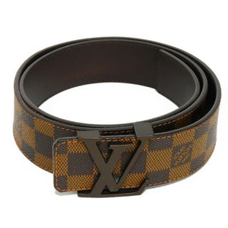 ルイヴィトン(LOUIS VUITTON)のLOUIS VUITTON ルイ・ヴィトン サンチュール LVイニシャル 40MM  90/36 ロゴ LVサークル LVシグネチャー ブラウン 市松模様 ダミエ エベヌ ベルト M9807U(ベルト)