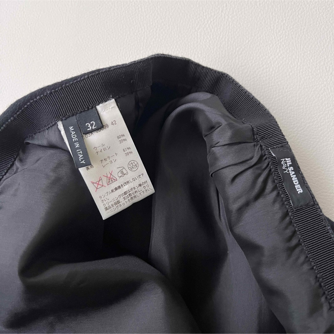 JIL SANDER NAVY(ジルサンダーネイビー)の美品　JIL SANDER ジルサンダー　フレアスカート　ネイビー レディースのスカート(ひざ丈スカート)の商品写真