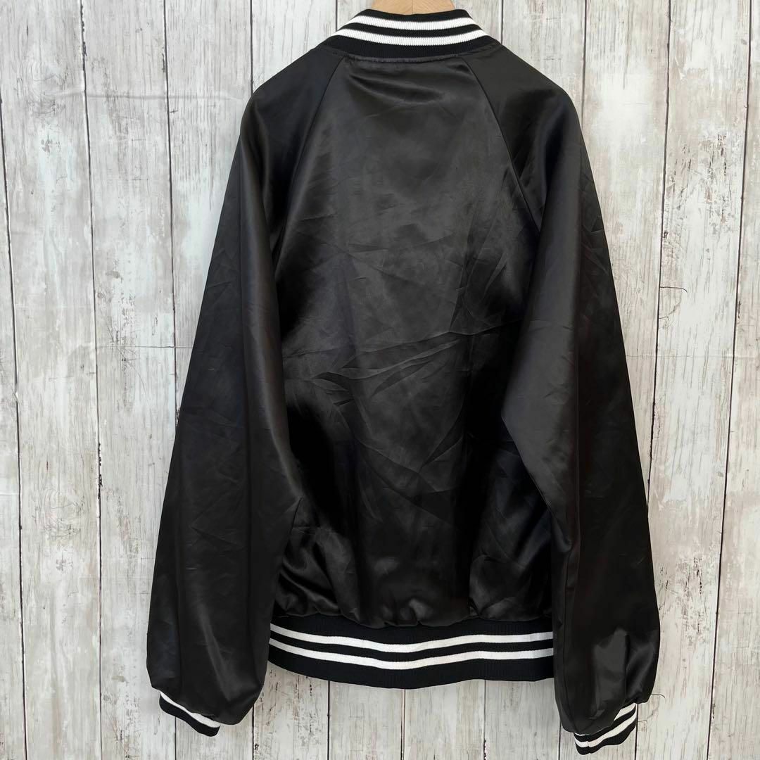 90sヴィンテージ USA製古着　HARTWELL刺繍ロゴナイロンスタジャン黒S メンズのジャケット/アウター(スタジャン)の商品写真