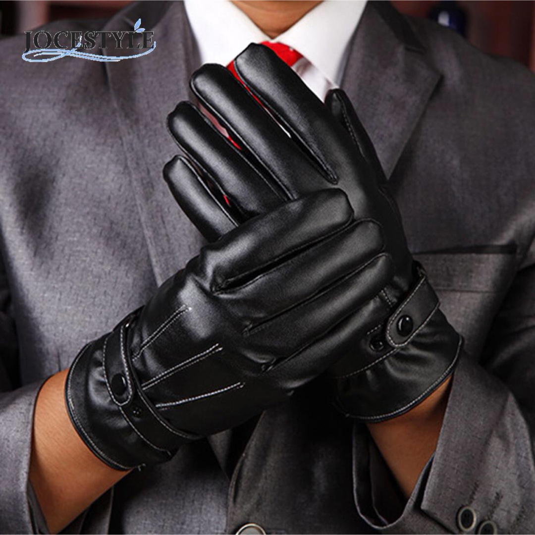 手袋　メンズ　革手袋　レザーグローブ　裏起毛 レディース 革 防寒 メンズのファッション小物(手袋)の商品写真
