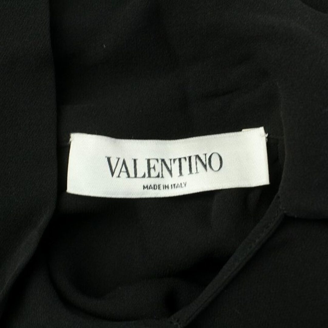 VALENTINO(ヴァレンティノ)のヴァレンティノ ブラウス シルク リボン ボウタイ フリル 40 L 黒 レディースのトップス(シャツ/ブラウス(長袖/七分))の商品写真