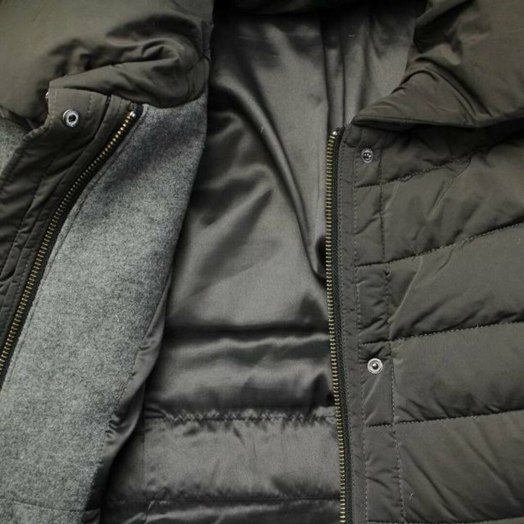 ギャバジンケーティー ダウンコート シングル ウール袖切替 9 M 茶 グレー レディースのジャケット/アウター(ダウンコート)の商品写真