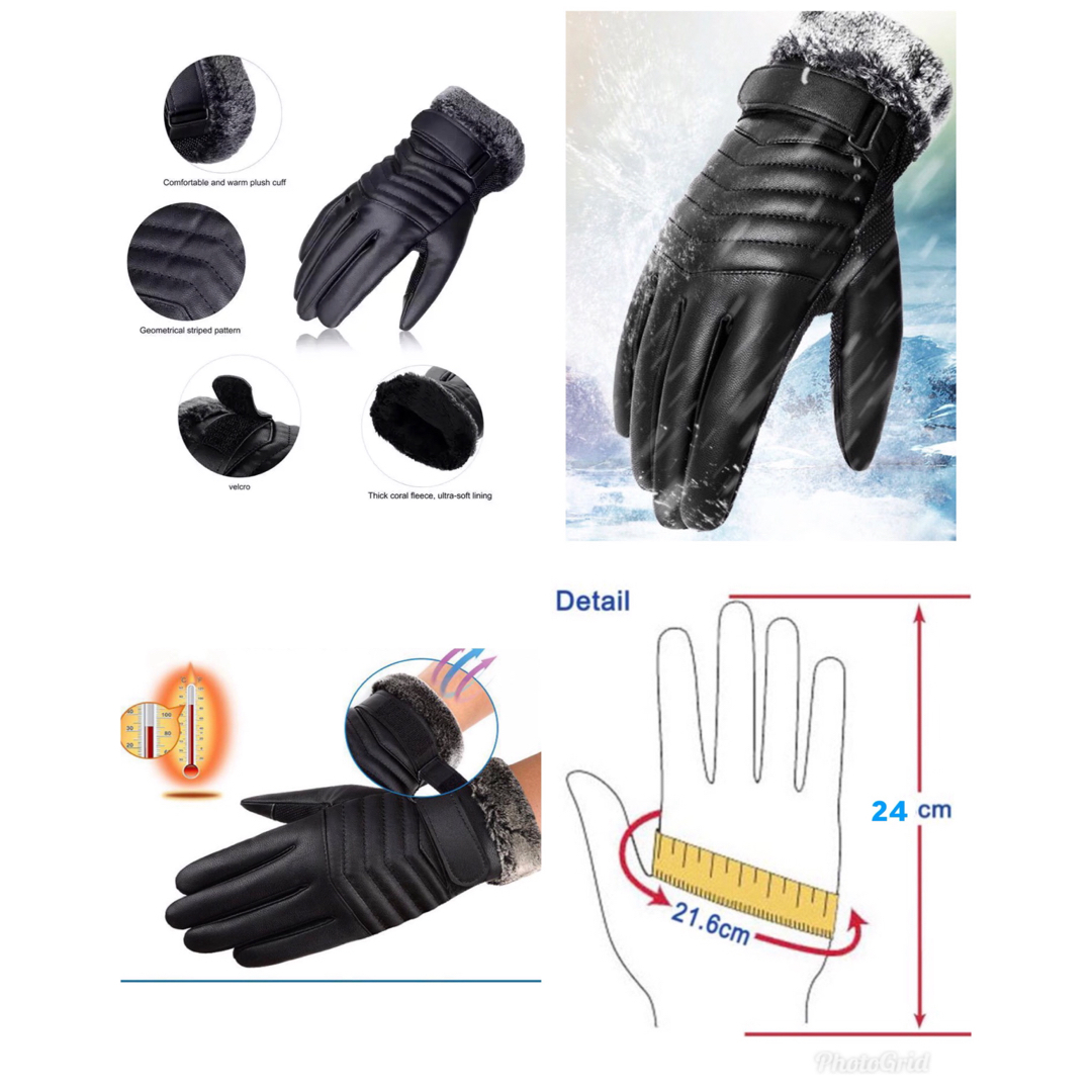 手袋　メンズ　革手袋　レザー グローブ　裏起毛 レディース 革 防寒 バイク メンズのファッション小物(手袋)の商品写真