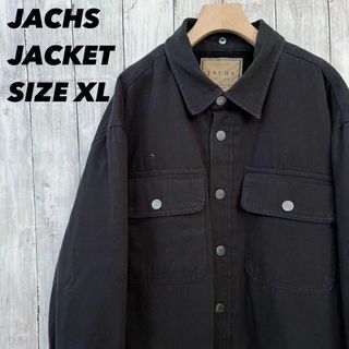 アメリカ古着 JACHS NEW YORK 裏ボアシャツジャケットブルゾンXL黒(カバーオール)