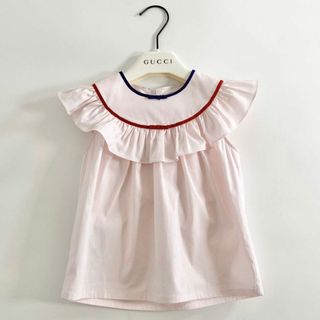 グッチ(Gucci)の51i18 GUCCI グッチ ノースリーブワンピース 24 80cm相当 ピンク キッズ 子供服 ベビー服 女の子 チュニック 春夏 ハンガー付 イタリア製(ワンピース)