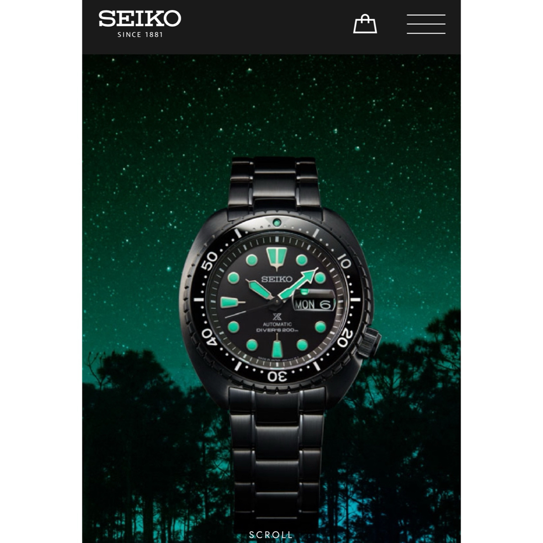 SEIKO(セイコー)の(ほぼ未使用)セイコープロスペックス タートル ナイトヴィジョン SBDY127 メンズの時計(腕時計(アナログ))の商品写真