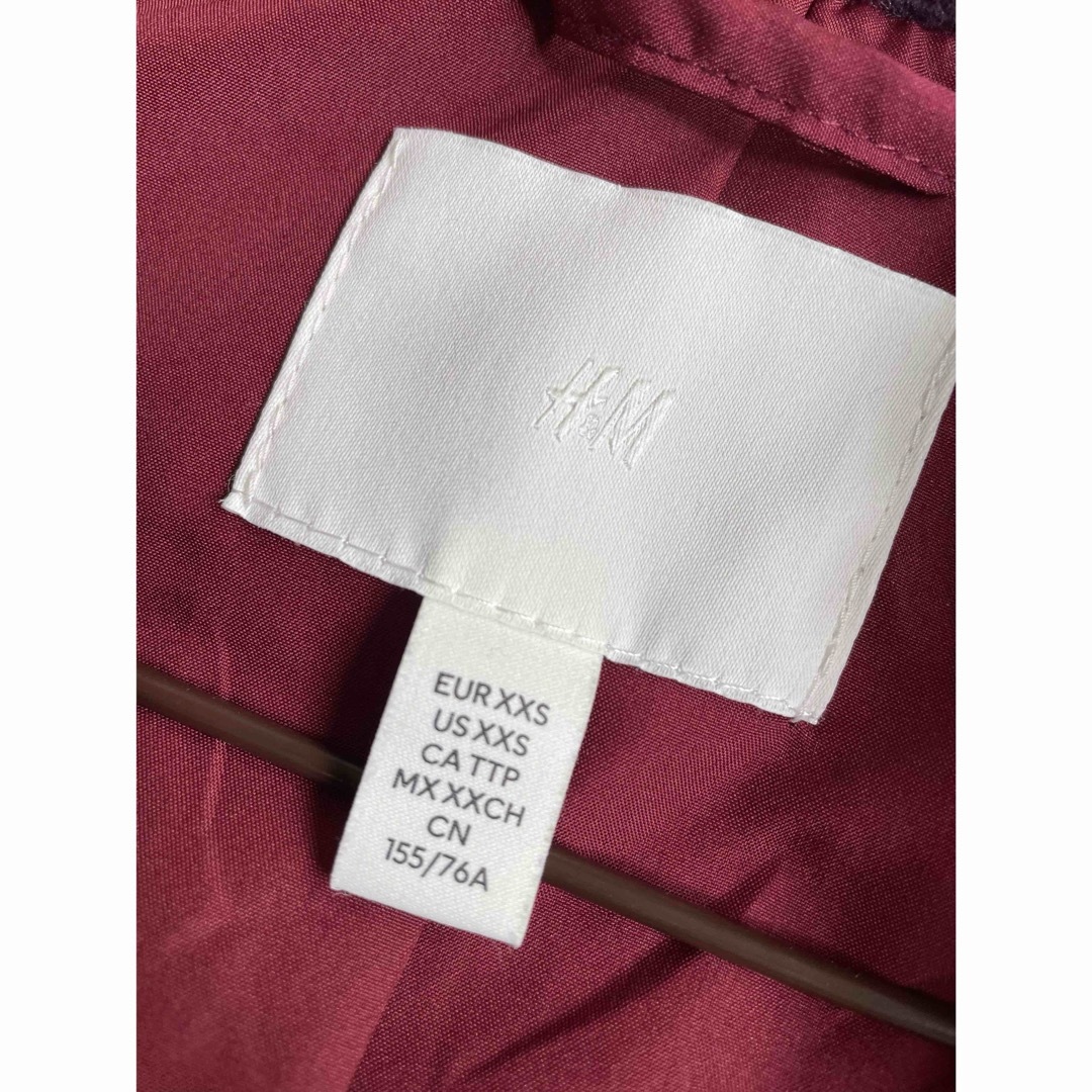 H&M(エイチアンドエム)のH&M エイチアンドエム☆レッドチェックコート レディースのジャケット/アウター(ロングコート)の商品写真