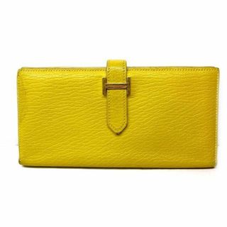 エルメス(Hermes)のエルメス ベアン スフレ ■ シェーブル イエロー系 長財布 マチ有り □Q刻印 レディース HERMES □6A エ1000(財布)