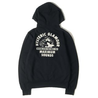 ヒステリックグラマー(HYSTERIC GLAMOUR)のHYSTERIC GLAMOUR ヒステリックグラマー パーカー サイズ:M ガール ロゴ ライトウェイト スウェット ジップパーカー トップス フーディー 裏毛 ブラック 黒 日本製【メンズ】【中古】(パーカー)