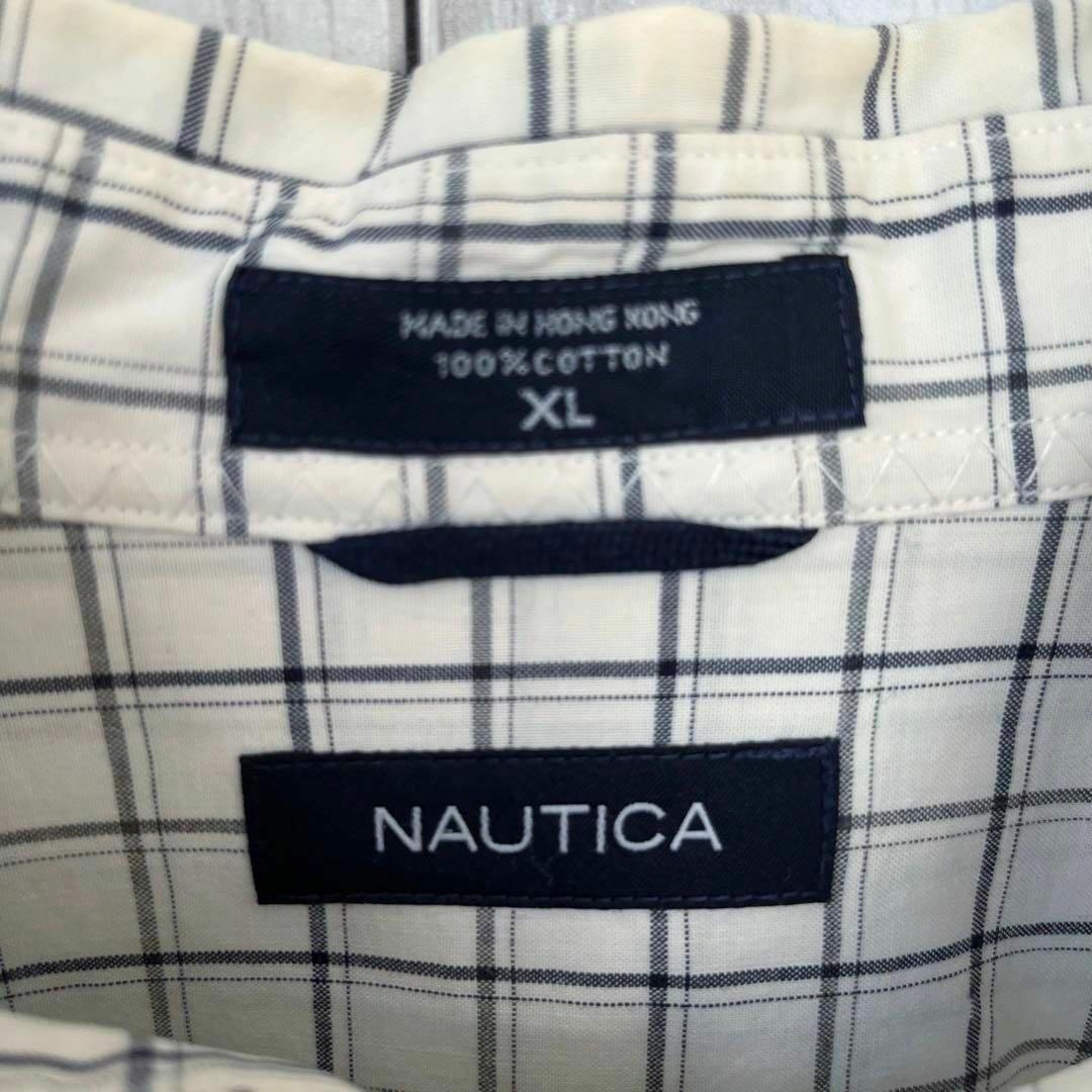 NAUTICA(ノーティカ)のUS古着　NAUTICAノーティカ　刺繍ロゴチェック柄BDシャツ　サイズXL メンズのトップス(シャツ)の商品写真