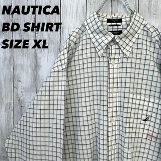 ノーティカ(NAUTICA)のUS古着　NAUTICAノーティカ　刺繍ロゴチェック柄BDシャツ　サイズXL(シャツ)