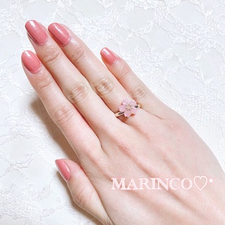 さくら 春 桜 ピンク ワンポイント 淡色 さくらリング／B(NO.609)(リング)