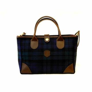 3F 美品 ROYAL BROWN ■ チェック グリーン系 2WAY ハンドバッグ ショルダーバッグ レディース ロイヤルブラウン □ 6A ニ10(ハンドバッグ)