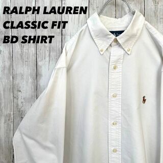 ラルフローレン(Ralph Lauren)のラルフローレン　カラーポロ刺繍オックスフォードBDシャツ　サイズL相当白　メンズ(シャツ)