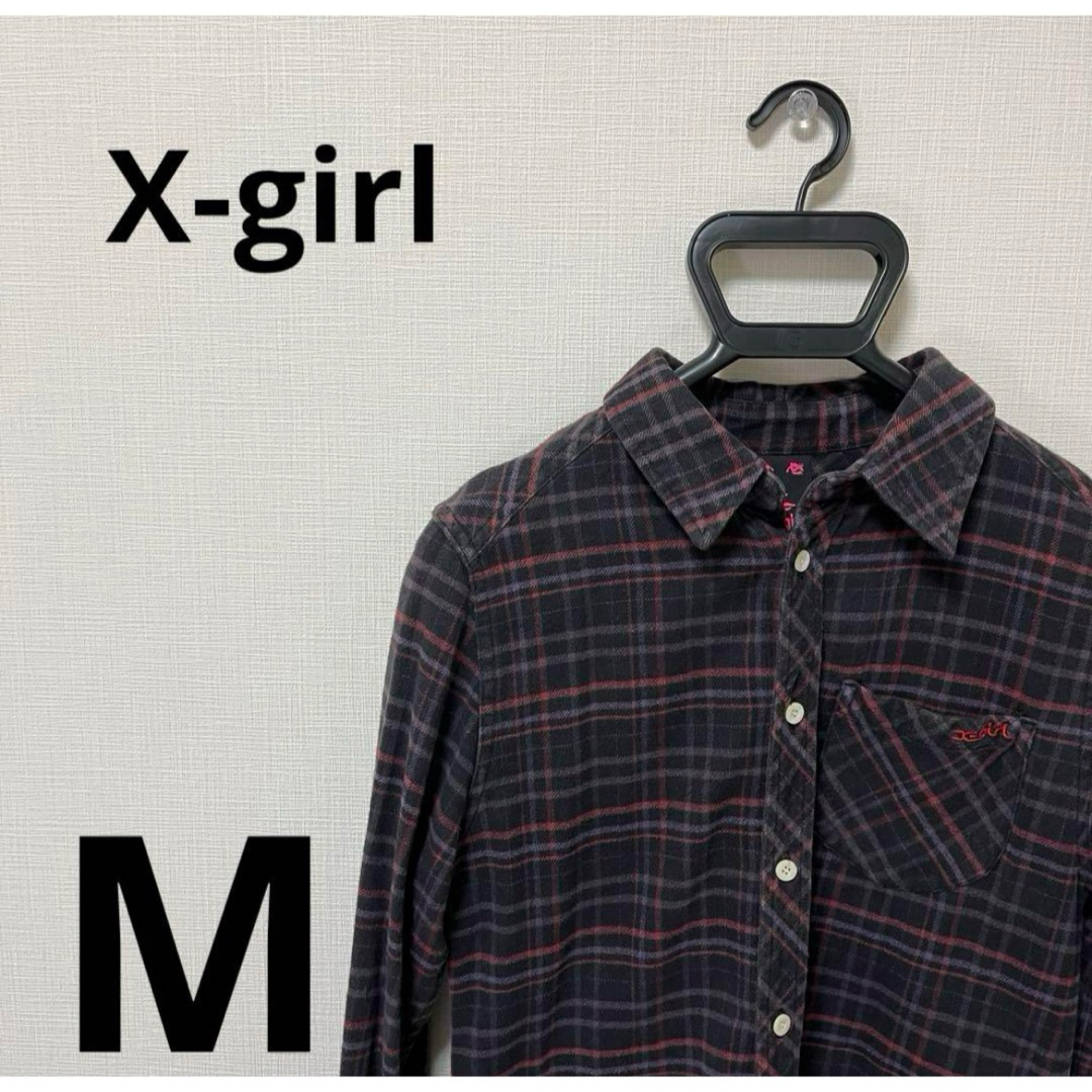 X-girl(エックスガール)の【X-girl】　エックスガール　ポロシャツ　長袖　Mサイズ　サイズ1 レディースのトップス(ポロシャツ)の商品写真